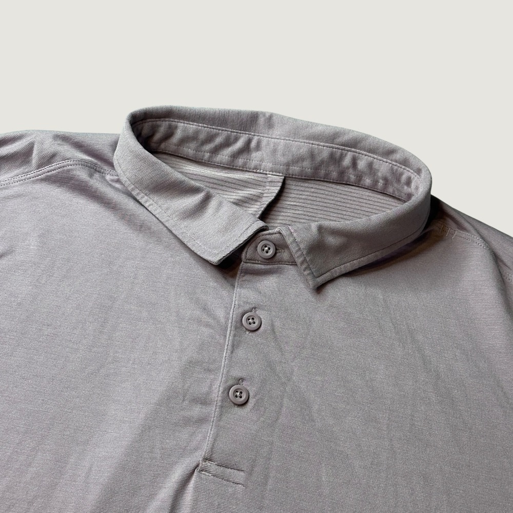 Lululemon Polo Shirt Mens L Evolution Polo Purple Short Sleeve Athletic GOOD